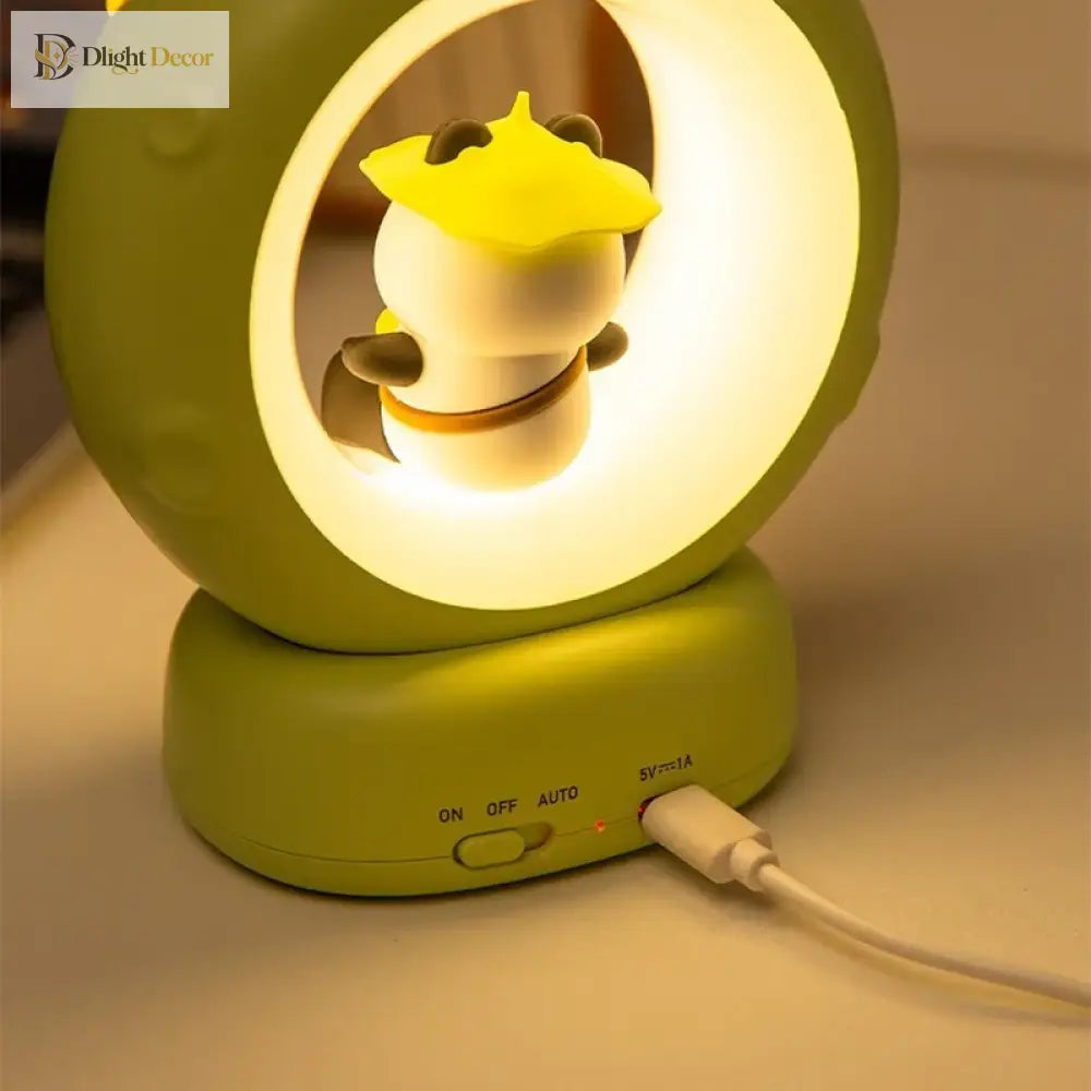 Lumibubs Panda Astronaut Night Light, 3-Level Dimmable USB Rechargeable Kids Bedside Lamp - Night Light