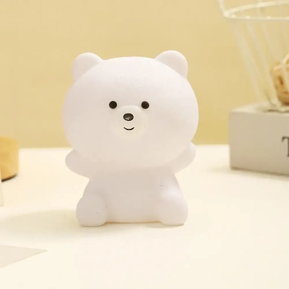 Lumibubs Pastel Bear Vinyl Night Light, Tap Control Colour Changing LED Lamp for Kids - White - Night Light