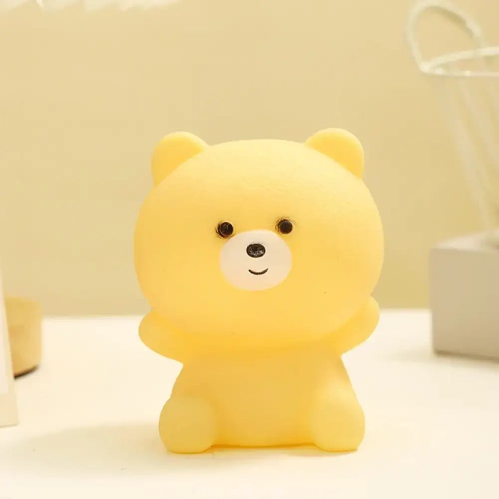 Lumibubs Pastel Bear Vinyl Night Light, Tap Control Colour Changing LED Lamp for Kids - Yellow - Night Light