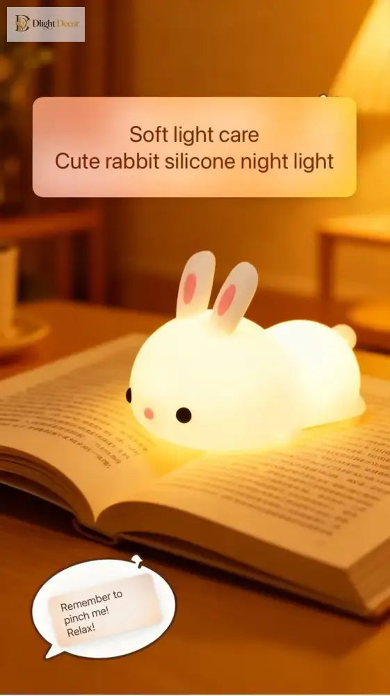 Lumibubs Rainbow Bunny Night Light, 7 Colour RGB Silicone Touch Lamp for Babies & Kids - Rabbit light - Night Light
