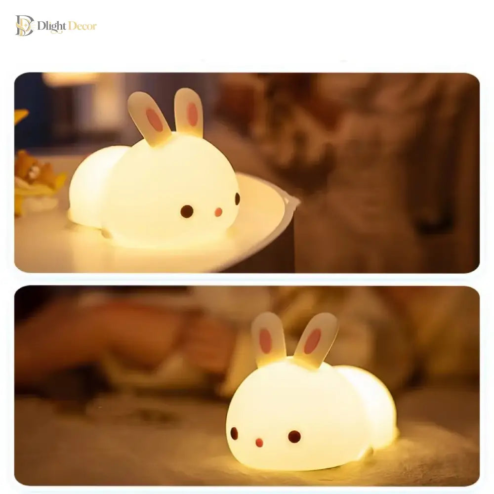 Lumibubs Rainbow Bunny Night Light, 7 Colour RGB Silicone Touch Lamp for Babies & Kids - Rabbit light - Night Light