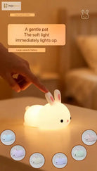 Lumibubs Rainbow Bunny Night Light, 7 Colour RGB Silicone Touch Lamp for Babies & Kids - Rabbit light - Night Light