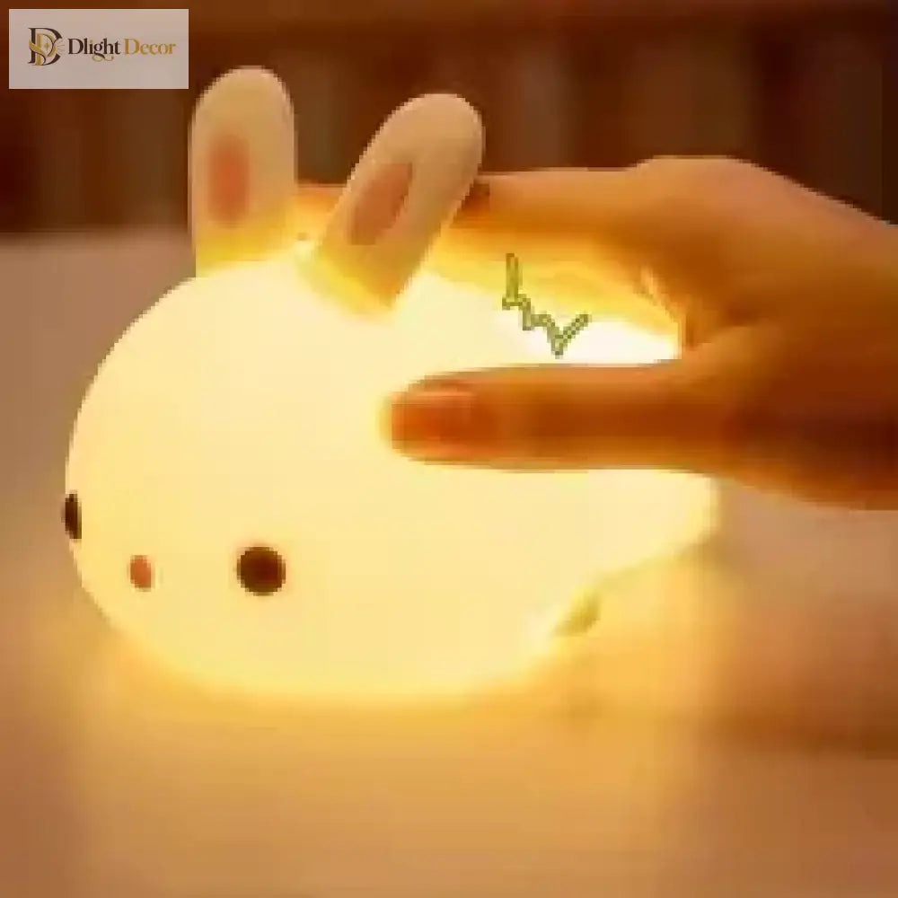 Lumibubs Rainbow Bunny Night Light, 7 Colour RGB Silicone Touch Lamp for Babies & Kids - Rabbit light - Night Light