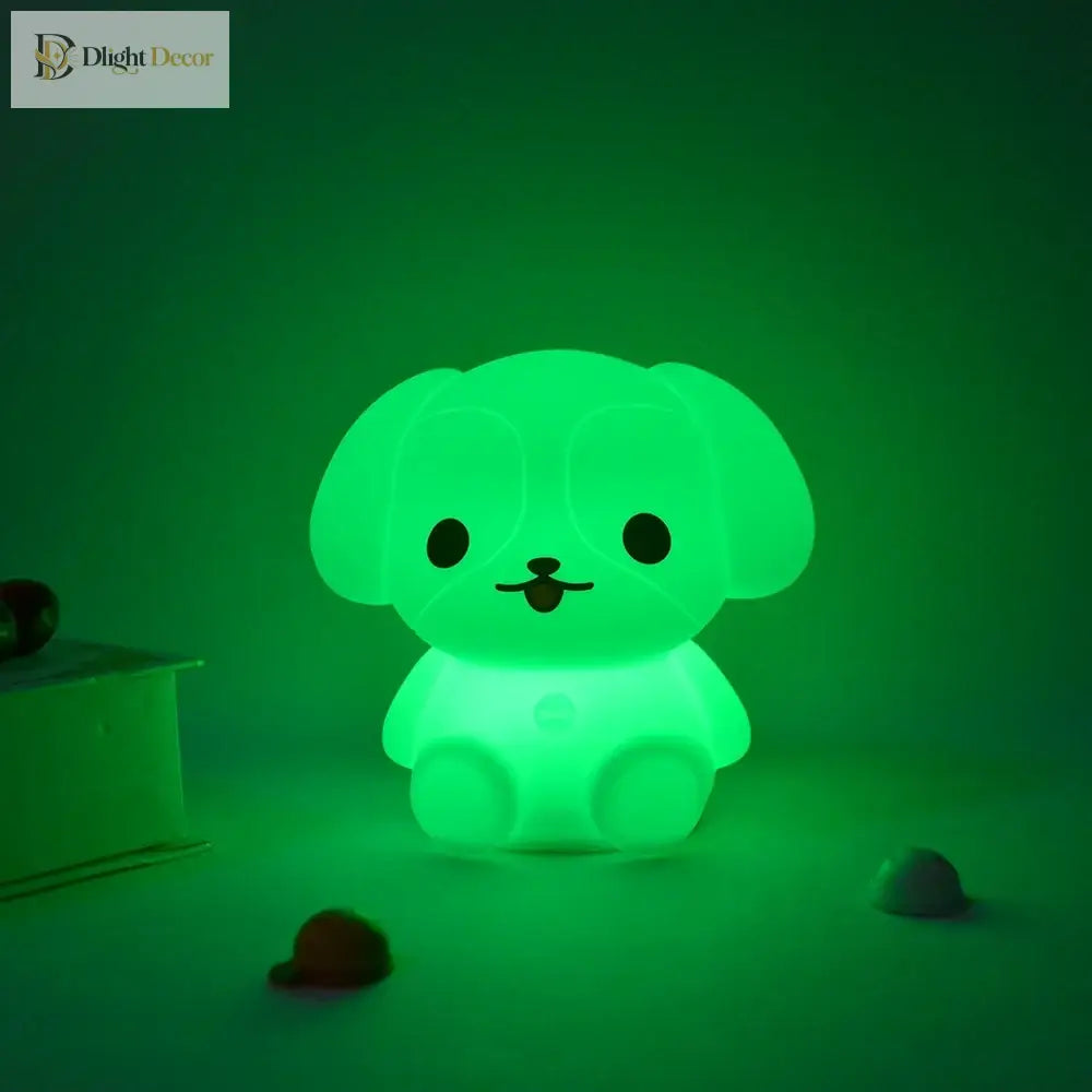 Lumibubs Rainbow Puppy Night Light, 9 Colour Remote Control Rechargeable Silicone Dog Lamp - Night Light