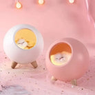 Lumibubs Sleeping Cat Egg House Night Light, Touch Control USB Rechargeable Atmosphere Lamp - Night Light