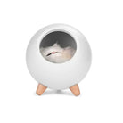 Lumibubs Sleeping Cat Egg House Night Light, Touch Control USB Rechargeable Atmosphere Lamp - WHITE / 1pc - Night Light