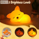 Lumibubs Sleeping Fox Night Light, Tap Control Dimmable Rechargeable Silicone Lamp for Kids - Fox Night Light - Night