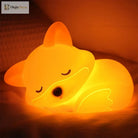 Lumibubs Sleeping Fox Night Light, Tap Control Dimmable Rechargeable Silicone Lamp for Kids - Fox Night Light - Night