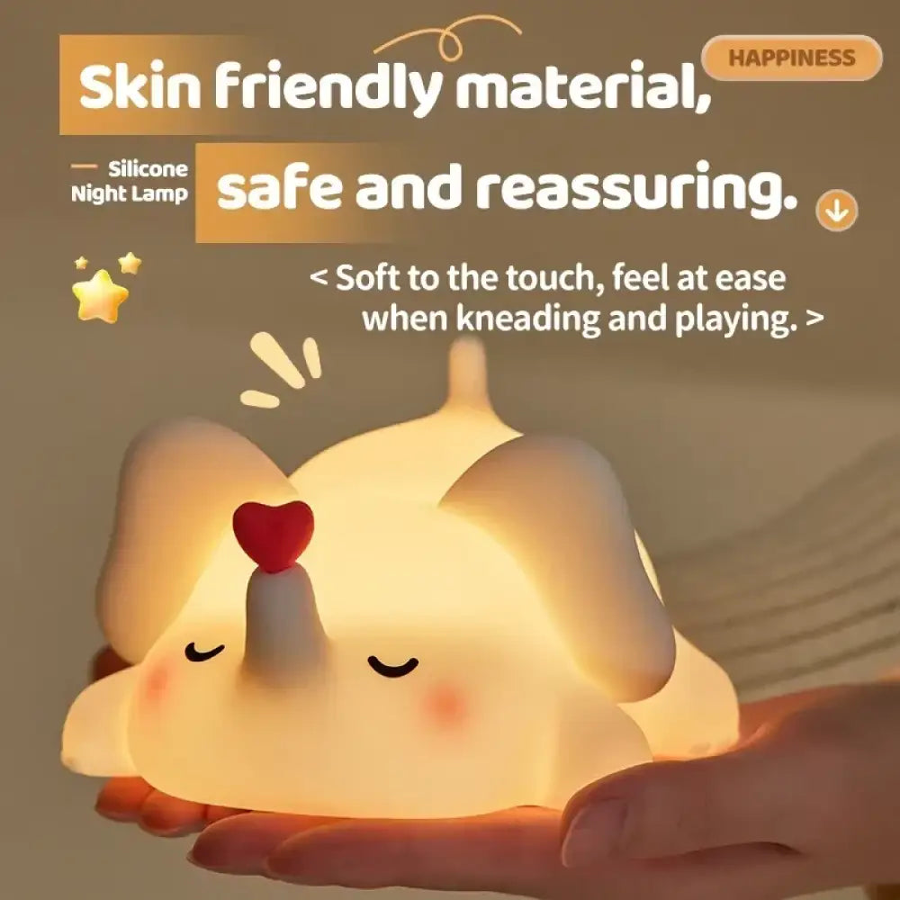 Lumibubs Sleeping Giraffe Night Light, 3-Level Touch Sensor Rechargeable Silicone Kids Lamp - elephant - Night Light