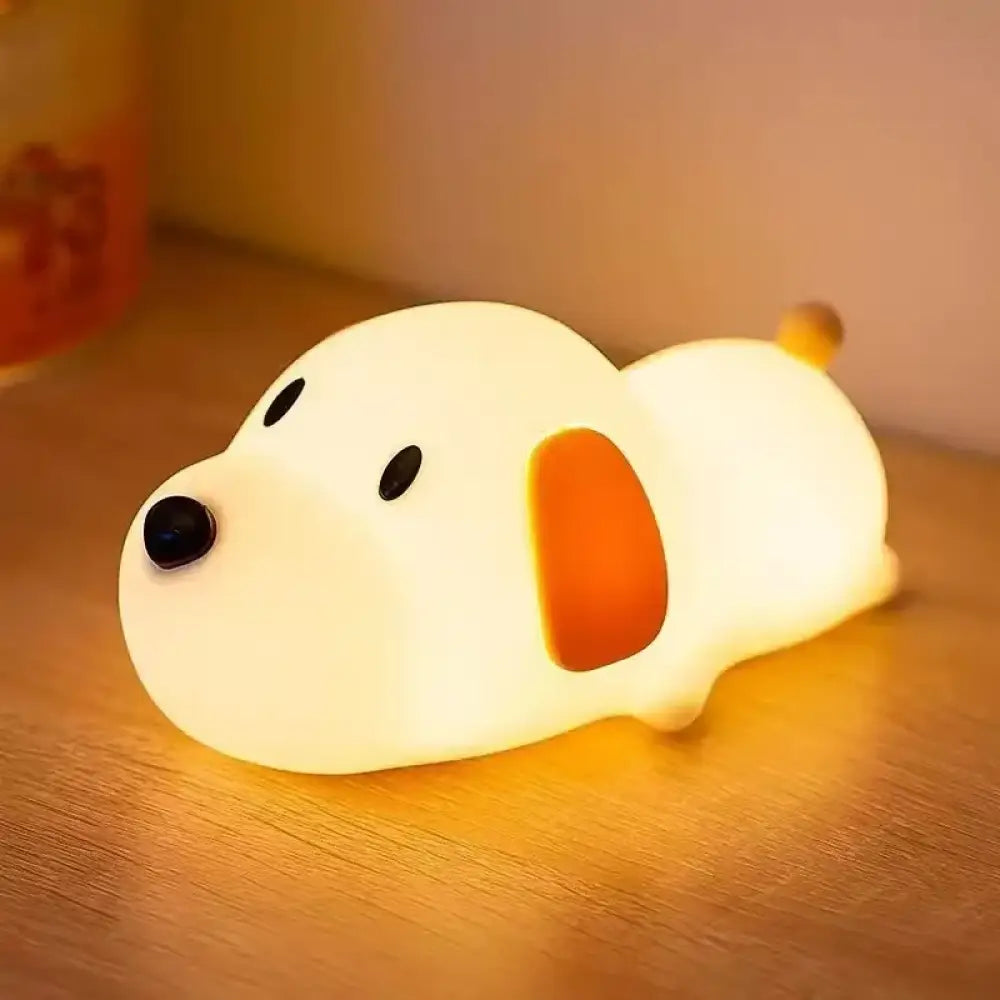 Lumibubs Sleepy Puppy Night Light, Touch Sensor Rechargeable Silicone Dog Lamp for Kids - Papa Puppy - Night Light