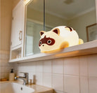 Lumibubs Sleepy Raccoon Night Light, 3-Level Touch Dimmable Rechargeable Silicone Lamp - WHITE / United States