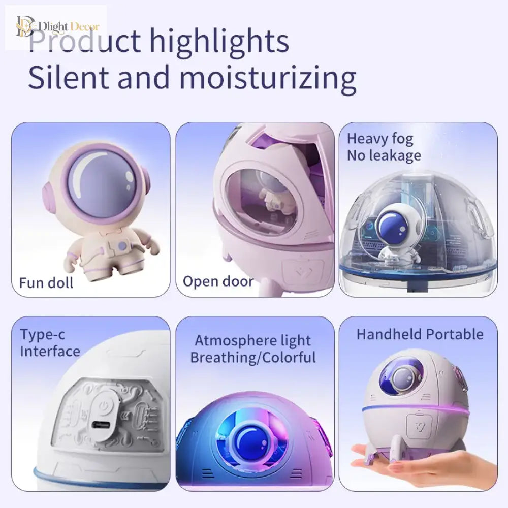 Lumibubs Space Capsule Night Light & Humidifier, 3-in-1 Astronaut Atmosphere Lamp for Kids Bedroom - Night Light