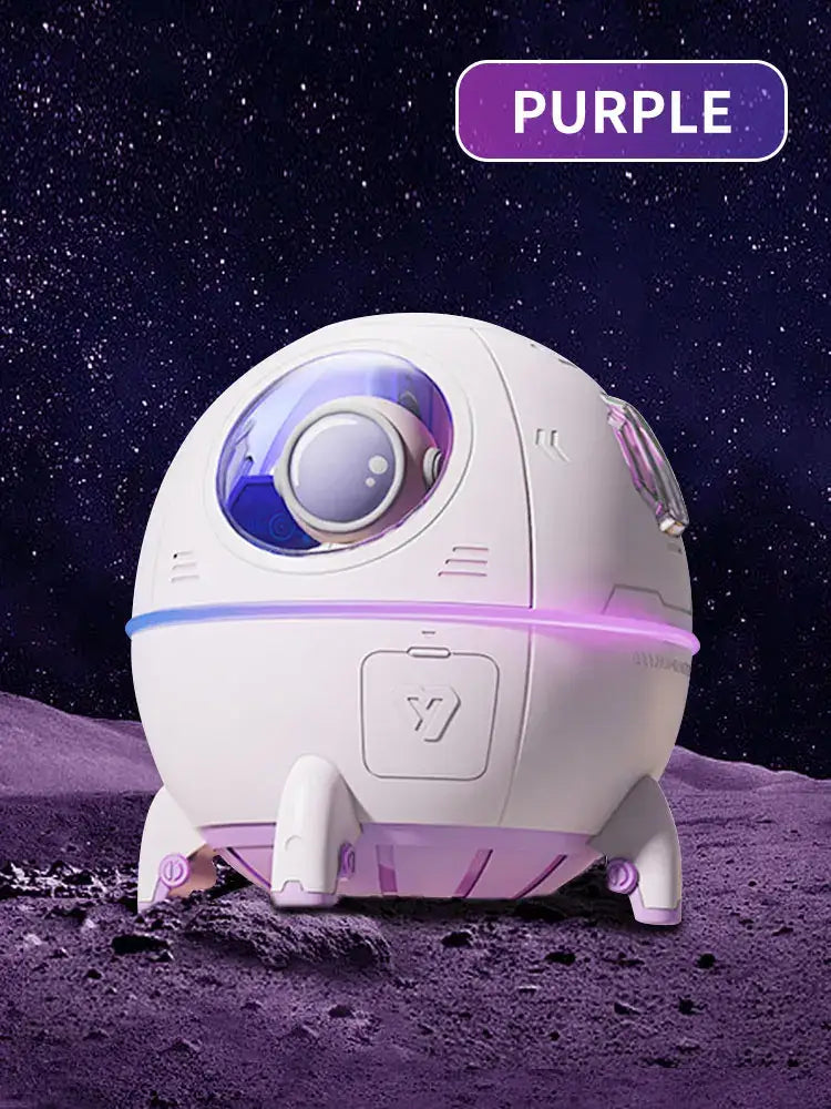 Lumibubs Space Capsule Night Light & Humidifier, 3-in-1 Astronaut Atmosphere Lamp for Kids Bedroom - Purple