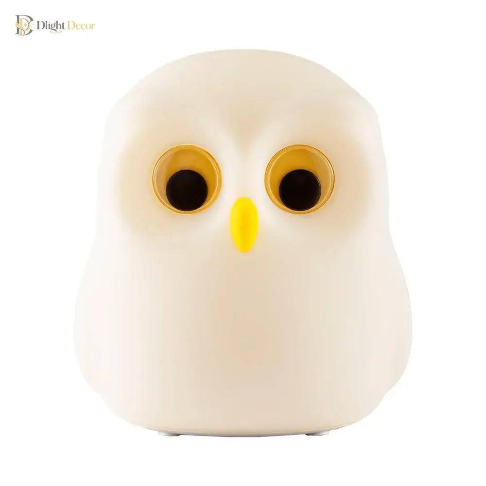 Lumibubs Wise Owl Night Light, RGB Colour Changing Touch Rechargeable Silicone Kids Lamp - Table Lamp