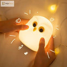 Lumibubs Wise Owl Night Light, RGB Colour Changing Touch Rechargeable Silicone Kids Lamp - Table Lamp