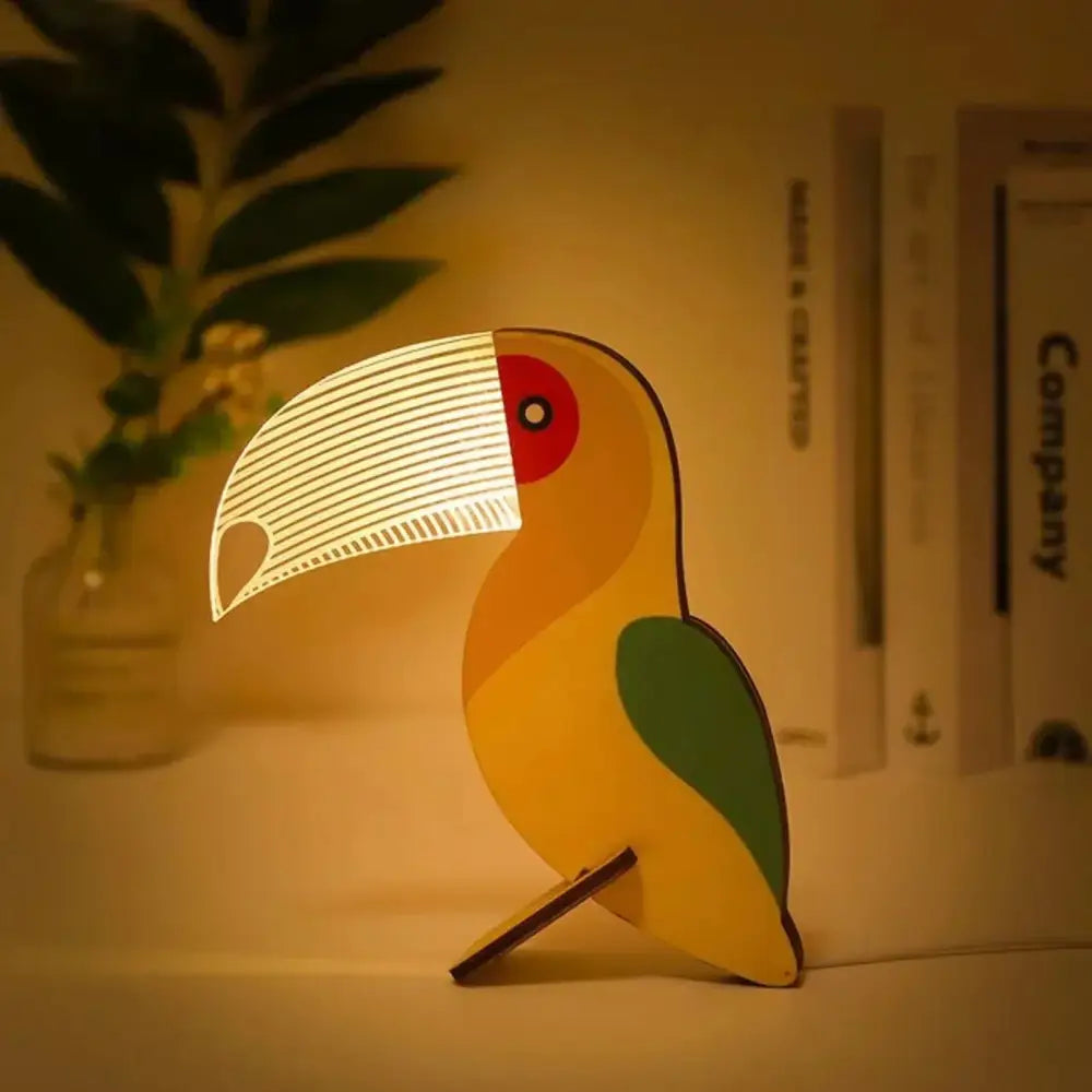 Lumibubs Wooden Animal Glow Lamp, Laser Cut LED Night Light for Kids Bedroom & Home Decor - A2 - Table Lamp