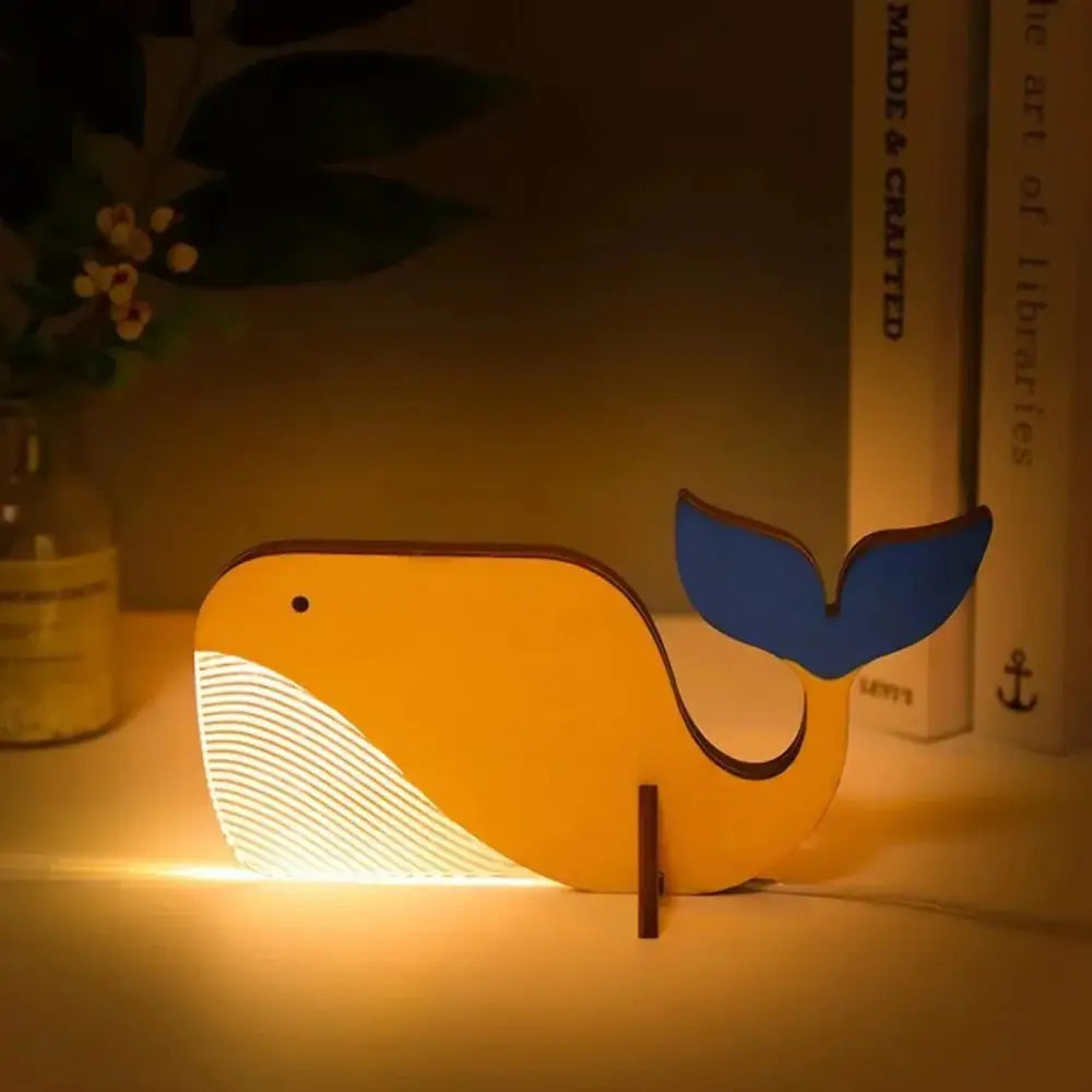 Lumibubs Wooden Animal Glow Lamp, Laser Cut LED Night Light for Kids Bedroom & Home Decor - A3 - Table Lamp
