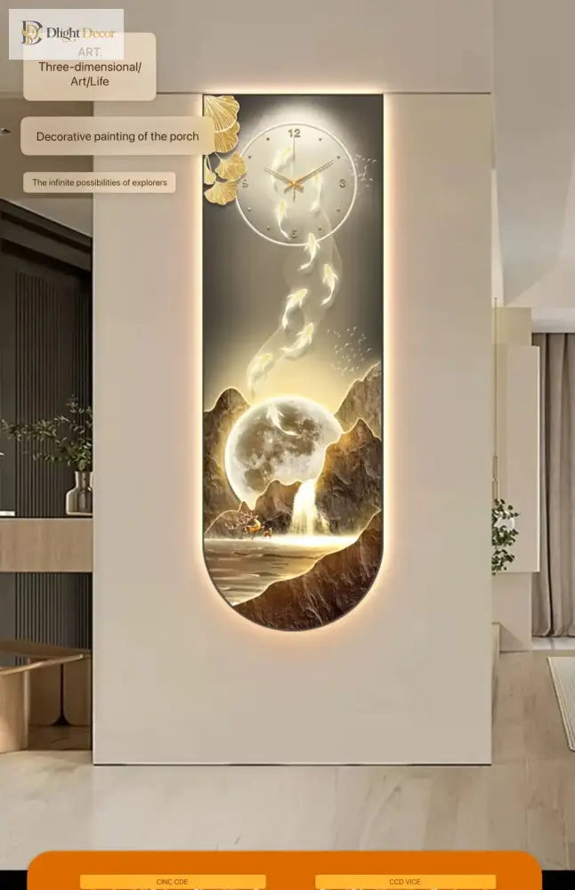 Dlight Decor Luminous Wall Clock with Elegant Glow Wall Art
