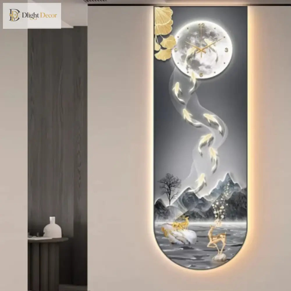 Dlight Decor Luminous Wall Clock with Elegant Glow Wall Art