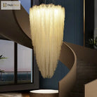 Luxurious Modern Crystal Chain Chandelier - A Dazzling Dining Room Centerpiece With Rectangle