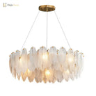 Luxurious Nordic Led Chandeliers - Gold Art Decor Feather Design Ideal For Living Rooms Dining