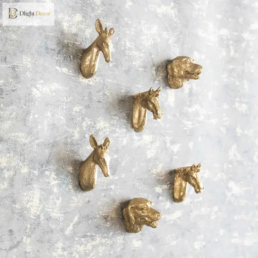 Luxury Brass Solid Handle Pure Copper Animal Shape High-grade Gold Wardrobe Dresser Drawer Cabinet Pulls Furniture