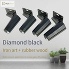 Diamond black furniture legs with dark square mounting plates and thick iron bases