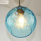 Lyla Industrial Pendant: Blue Glass & Vintage Charm