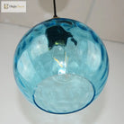 Lyla Industrial Pendant: Blue Glass & Vintage Charm