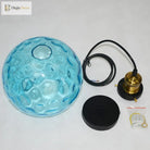 Lyla Industrial Pendant: Blue Glass & Vintage Charm