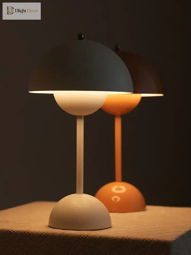 Nordic Retro Mushroom Table Lamp - Touch Control Led Desk With Usb Plug