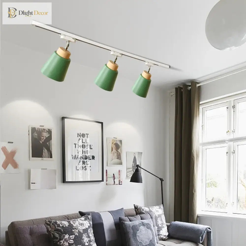 Macaron Nordic Track Light Modern COB Rail Spotlight Living Room Restaurant Wooden Ceiling Lights Commercial Shop Light