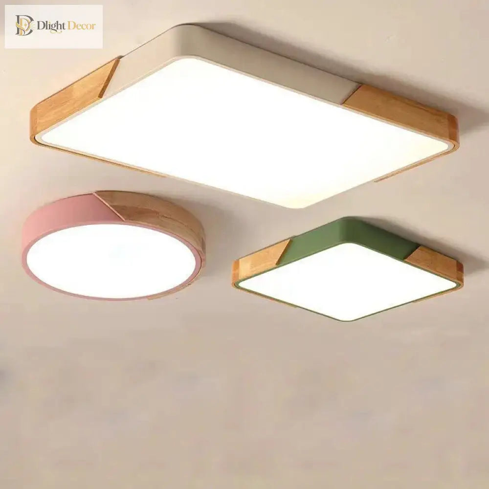 Macaron Round Led Ceiling Lamp - Modern Simple Atmosphere Lighting Fixture For Home Decor Ceiling