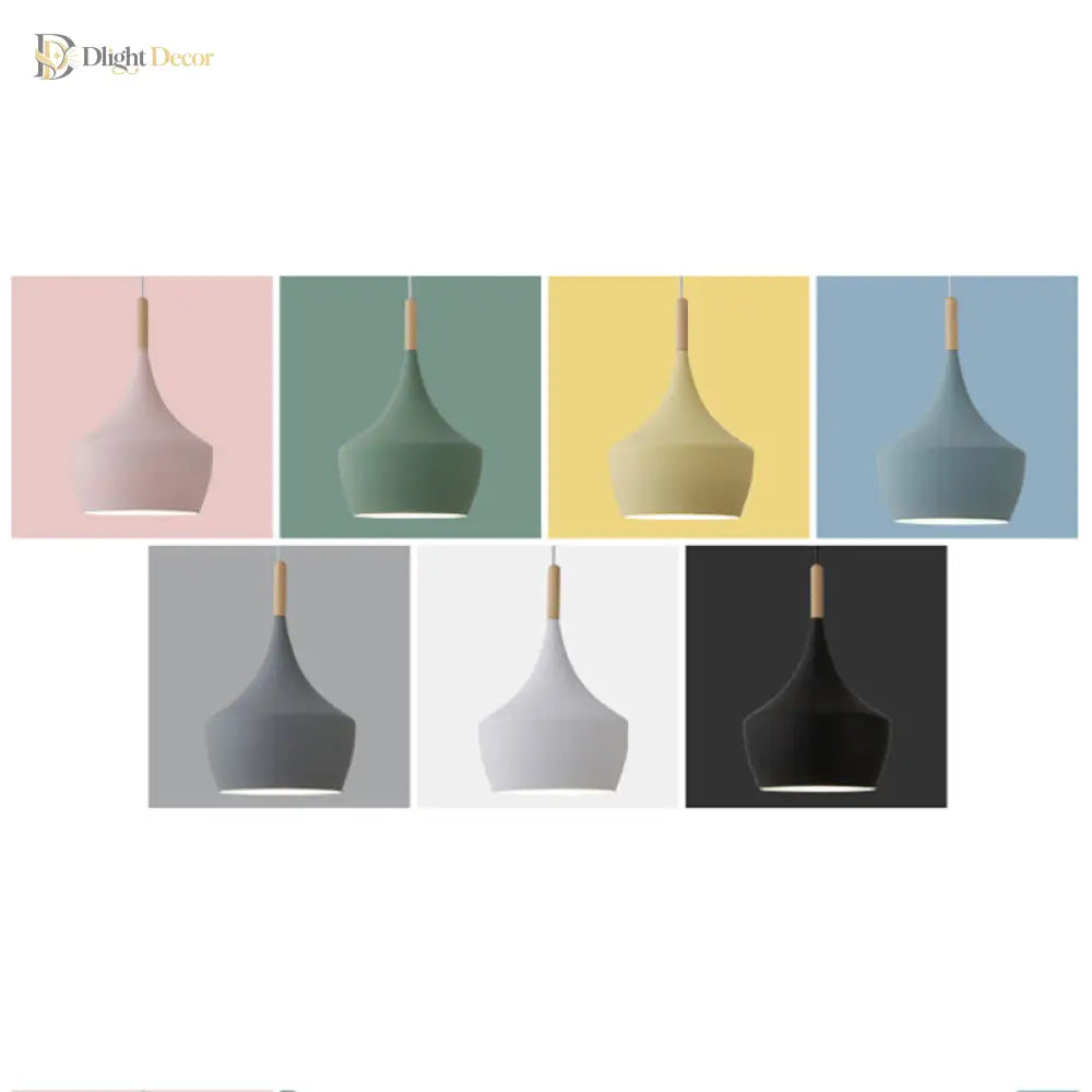 Macaron Style Geometric Pendant Light - Modern Metal Hanging Fixture For Dining Room Pendant Light