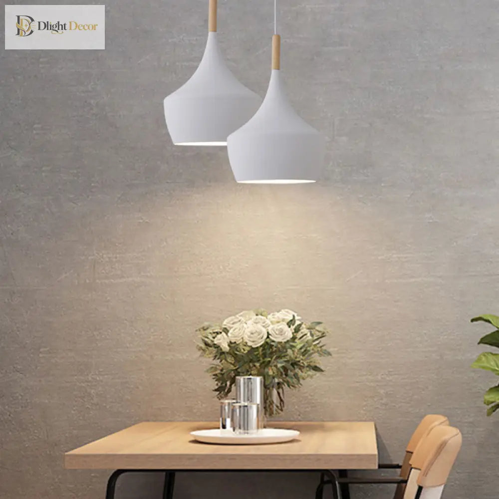 Macaron Style Geometric Pendant Light - Modern Metal Hanging Fixture For Dining Room Pendant Light