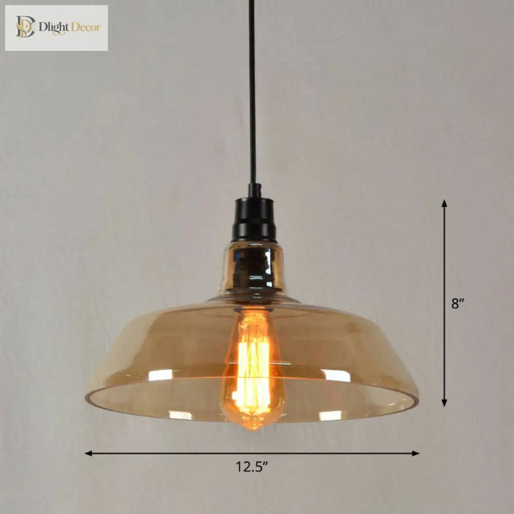 Madison Industrial Pendant: Vintage Charm In Multiple Colors (Clear Amber