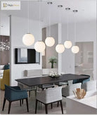 Makayla Elegance Meets Versatility: White Glass Globe Pendant