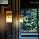 Handmade Bamboo Wood Lustre Wall Sconce Lamp - Rustic Elegance For Home Living And Bedroom Decor