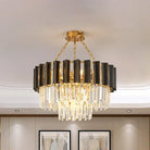 Maria Enchanting Ensemble: Modern Black Chandelier With Crystal Prisms