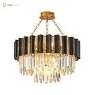 Maria Enchanting Ensemble: Modern Black Chandelier With Crystal Prisms