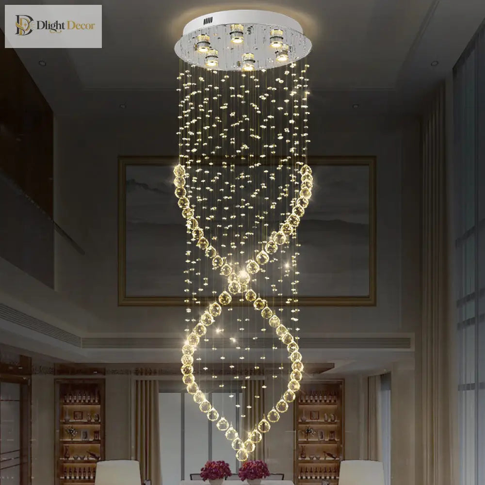 Mckenna Modern 6 - Light Nickel & Crystal Flushmount Ceiling Light
