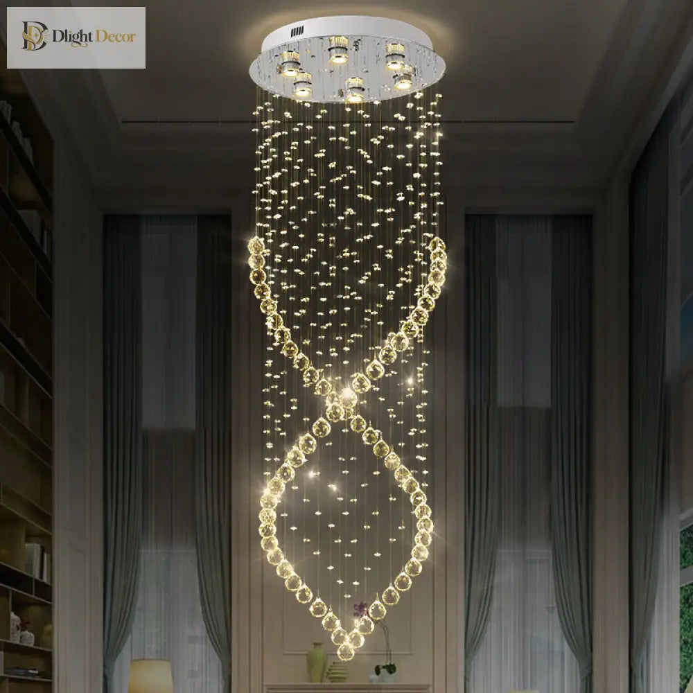 Mckenna Modern 6 - Light Nickel & Crystal Flushmount Ceiling Light