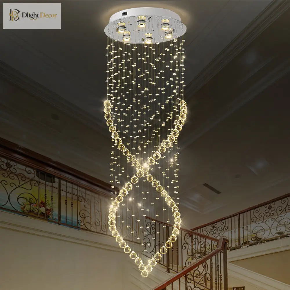 Mckenna Modern 6 - Light Nickel & Crystal Flushmount Ceiling Light