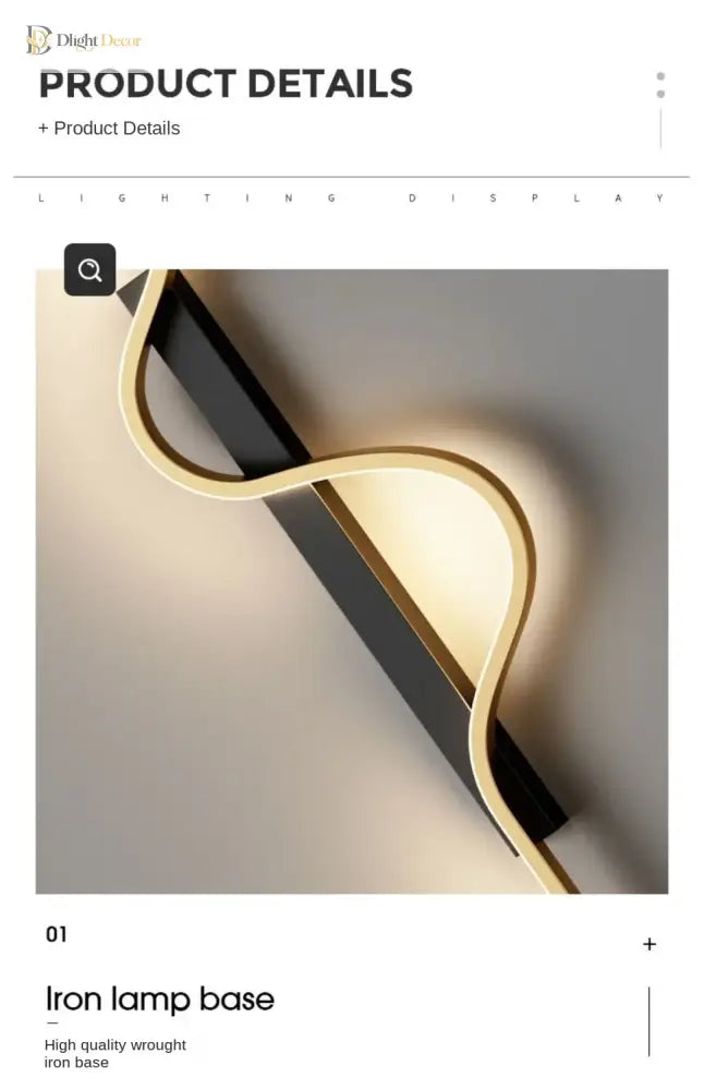 Dlight Decor Black Modern LED Wall Light Fixture