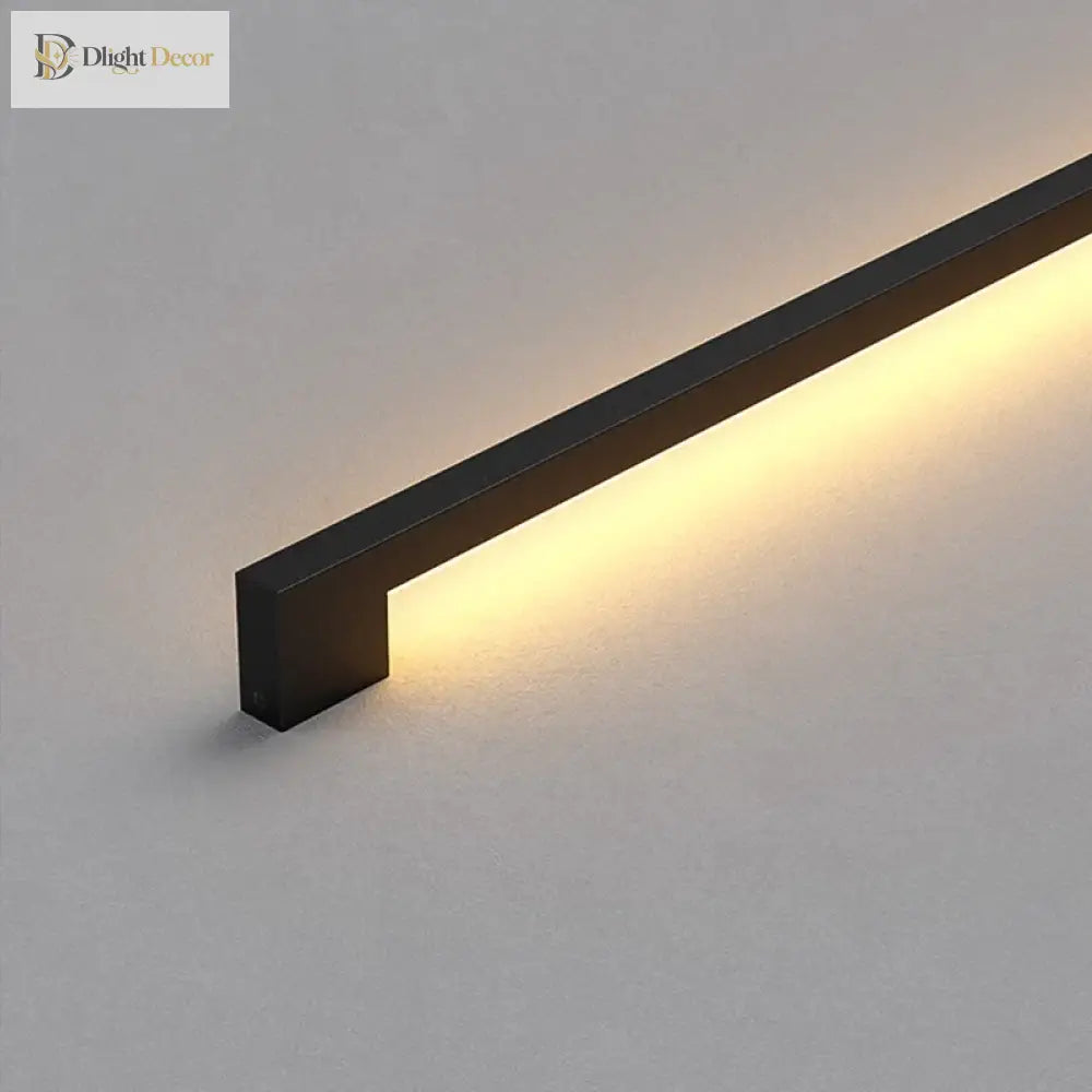 Modern Extremely Narrow Black Long Strip Wall Lamp - Ideal For Corridor Bedroom Bedside Living Room