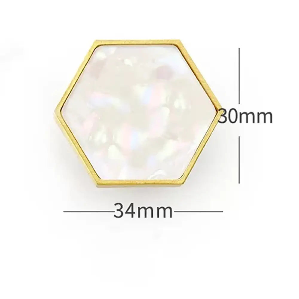Modern Brass Shell Knobs – Colorful Cabinet Pulls for Wardrobes Dressers and Cupboards white 34mm knob