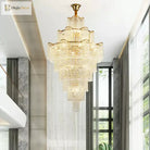 Modern Luxury Long Chandelier - Opulent Illumination For Staircases Villa Lobbies High Ceilings And