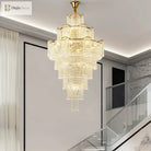 Modern Luxury Long Chandelier - Opulent Illumination For Staircases Villa Lobbies High Ceilings And