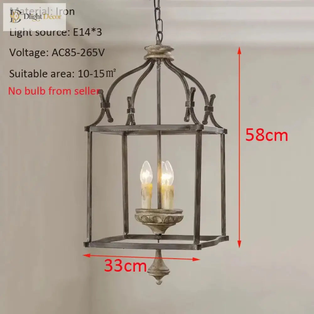 Creative American Iron E14 Chandelier Light Porch Restaurant Kitchen Coffee Shop Bedroom