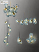 Modern Glass Decorative Ceiling Lights - Light Luxury Design In Yellow Copper And Blue For Bedrooms